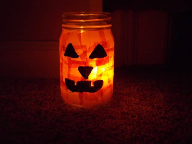 Mason Jar Jack-O-Lantern
