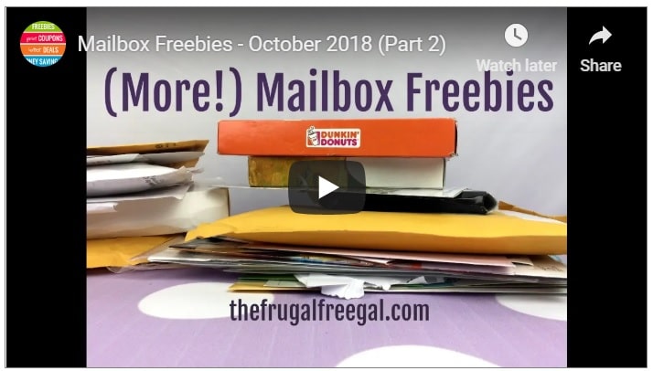 YouTube Video: Mailbox Freebies (October 2018) Part 2